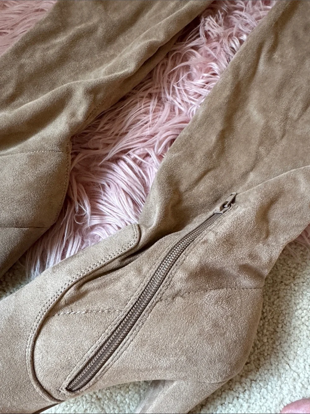 Forever 21 Taupe Over-the-Knee High Heel Boots